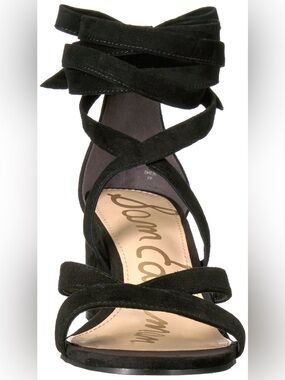 Sam Edelman Black Suede Strappy Heeled Sandals
